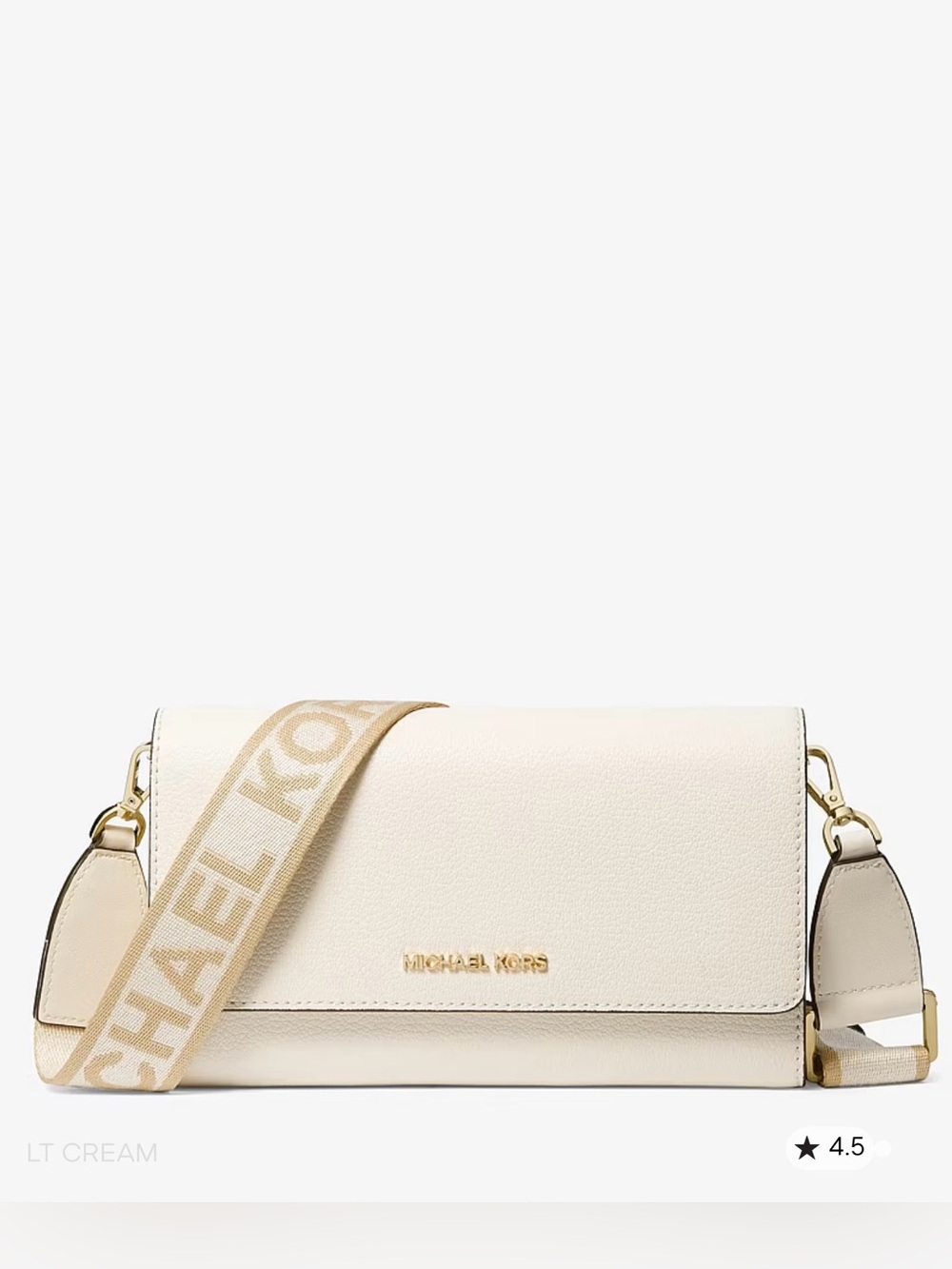 Michael Kors Jet Set Small Leather Crossbody with Logo Webbing Strap - Authentic